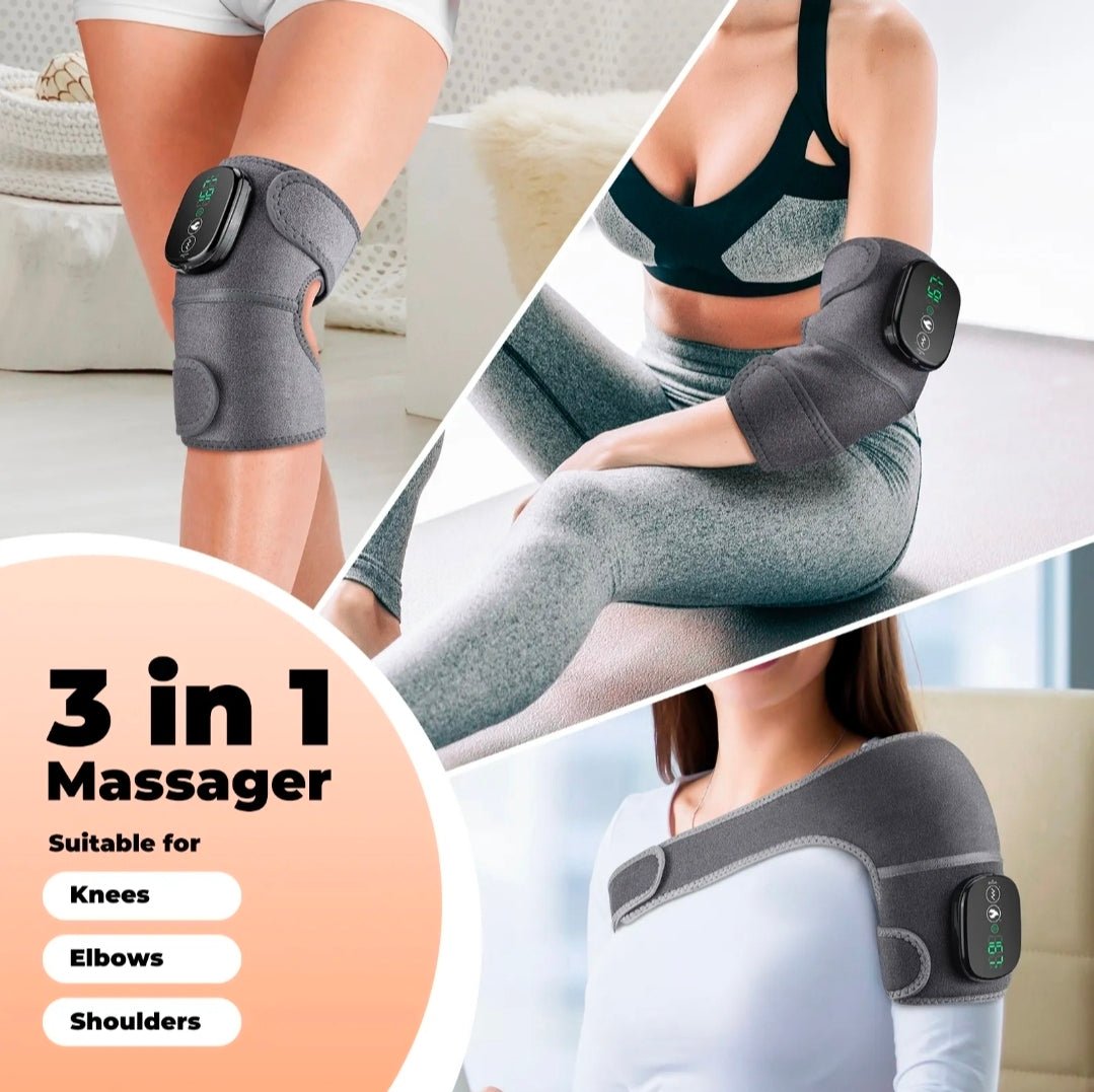 Rechargeable Heated Knee Support Wrap with Vibration – Adjustable 3-in-1 Design for Knee, Elbow & Shoulder - Idy V. Fit Naturals