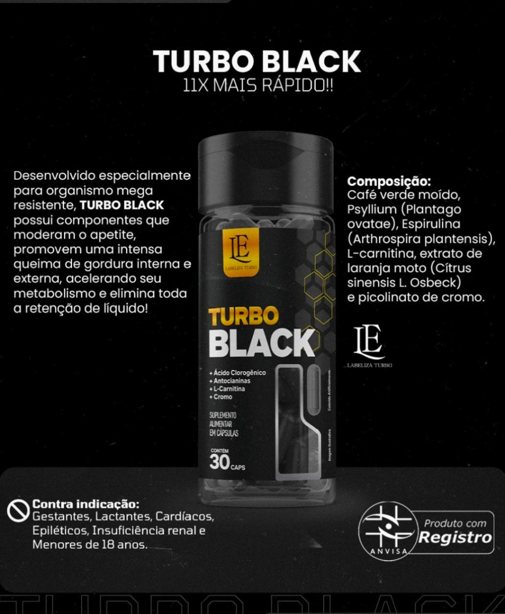 Turbo Black – Metabolism & Appetite Support Supplement | 30 Capsules - IDY V. FIT NATURALS