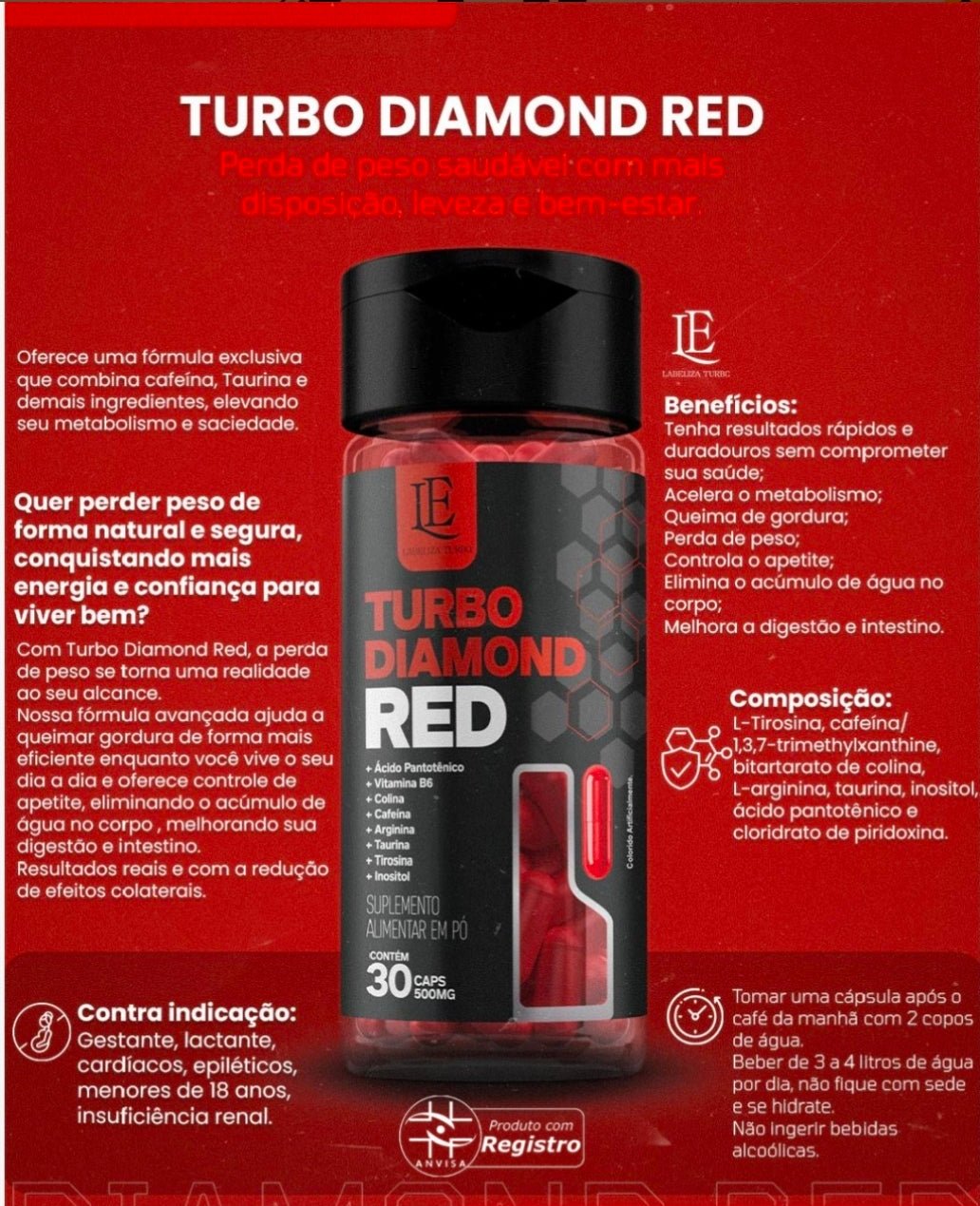 Turbo Diamond Red – Metabolism & Appetite Control Support | 30 Capsules - IDY V. FIT NATURALS